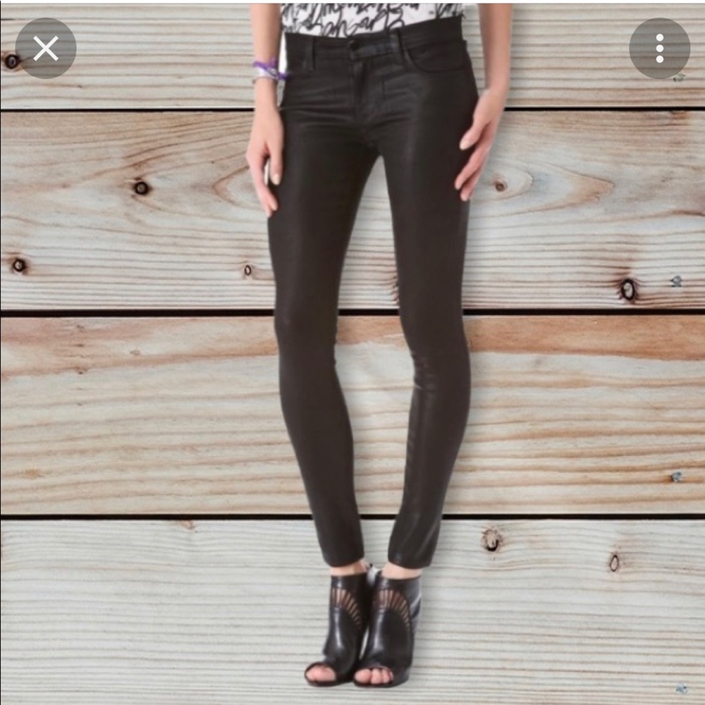 J Brand Super Skinny Lacquer Black Jeans